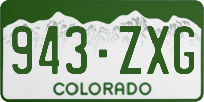 CO license plate 943ZXG