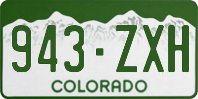 CO license plate 943ZXH