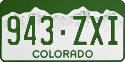 CO license plate 943ZXI