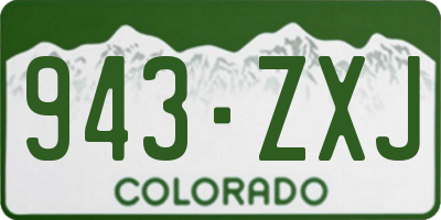 CO license plate 943ZXJ