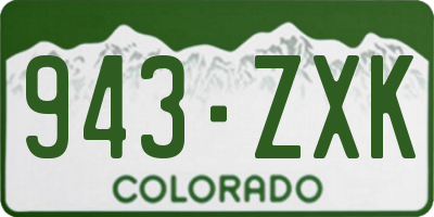 CO license plate 943ZXK