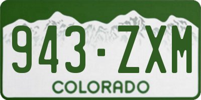 CO license plate 943ZXM