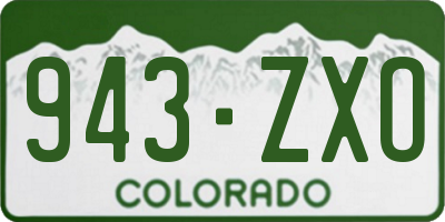 CO license plate 943ZXO
