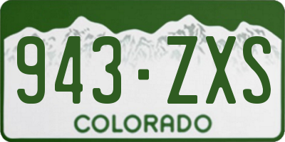 CO license plate 943ZXS