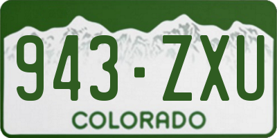 CO license plate 943ZXU