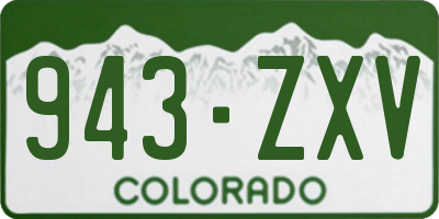 CO license plate 943ZXV