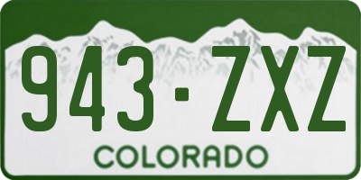 CO license plate 943ZXZ