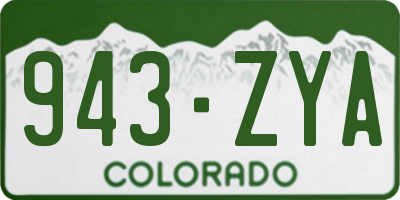 CO license plate 943ZYA
