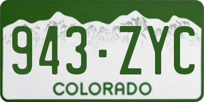 CO license plate 943ZYC