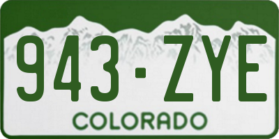 CO license plate 943ZYE