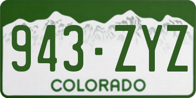 CO license plate 943ZYZ