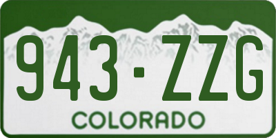 CO license plate 943ZZG