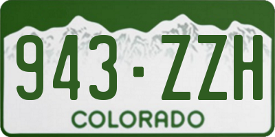 CO license plate 943ZZH