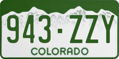 CO license plate 943ZZY