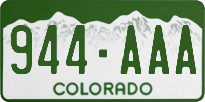 CO license plate 944AAA