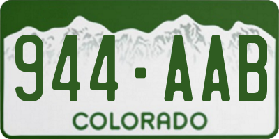 CO license plate 944AAB
