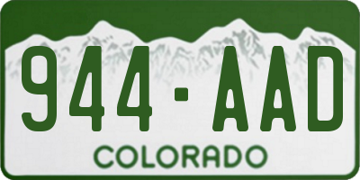 CO license plate 944AAD
