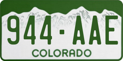 CO license plate 944AAE