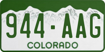 CO license plate 944AAG