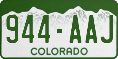 CO license plate 944AAJ