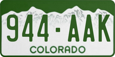 CO license plate 944AAK