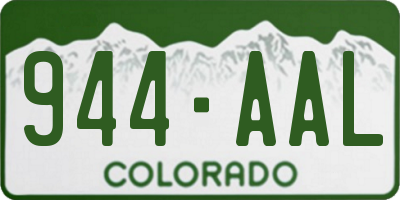 CO license plate 944AAL