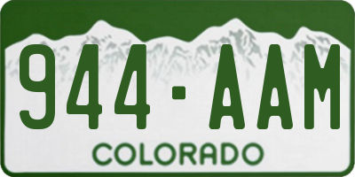 CO license plate 944AAM