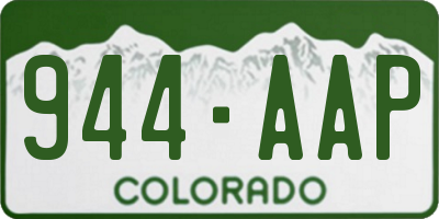 CO license plate 944AAP