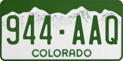CO license plate 944AAQ
