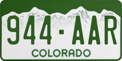 CO license plate 944AAR