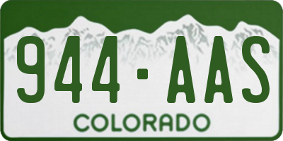 CO license plate 944AAS
