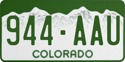 CO license plate 944AAU
