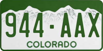 CO license plate 944AAX