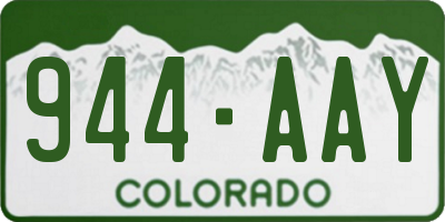 CO license plate 944AAY