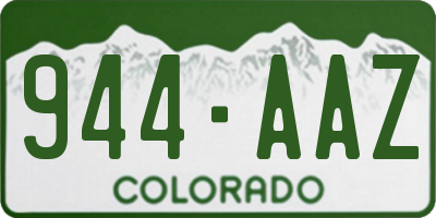 CO license plate 944AAZ