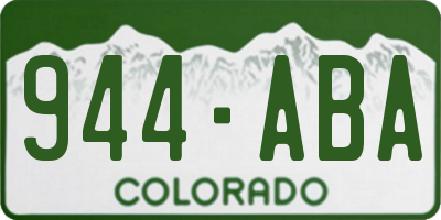 CO license plate 944ABA