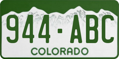 CO license plate 944ABC