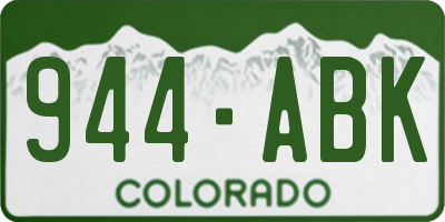 CO license plate 944ABK