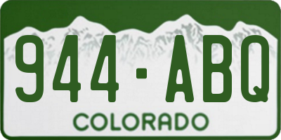 CO license plate 944ABQ