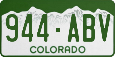 CO license plate 944ABV