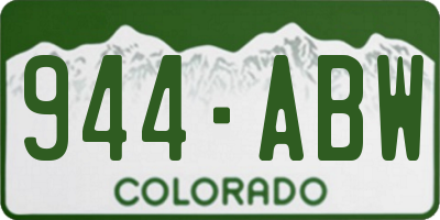 CO license plate 944ABW