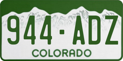 CO license plate 944ADZ