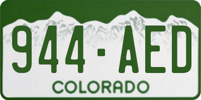 CO license plate 944AED