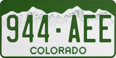 CO license plate 944AEE