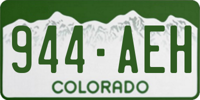 CO license plate 944AEH