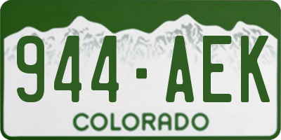 CO license plate 944AEK