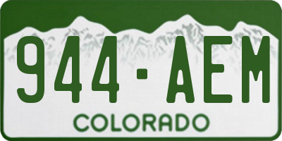 CO license plate 944AEM