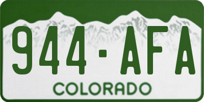 CO license plate 944AFA