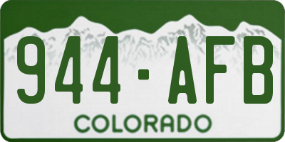 CO license plate 944AFB