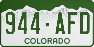 CO license plate 944AFD